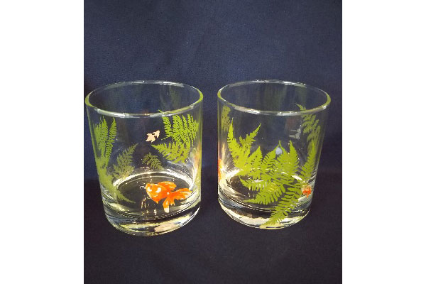 ロックグラス（金魚）　各1,200円（納期：1～2週間程度）